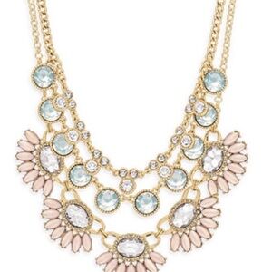 Premier Designs Gold and Blue Statement Necklace